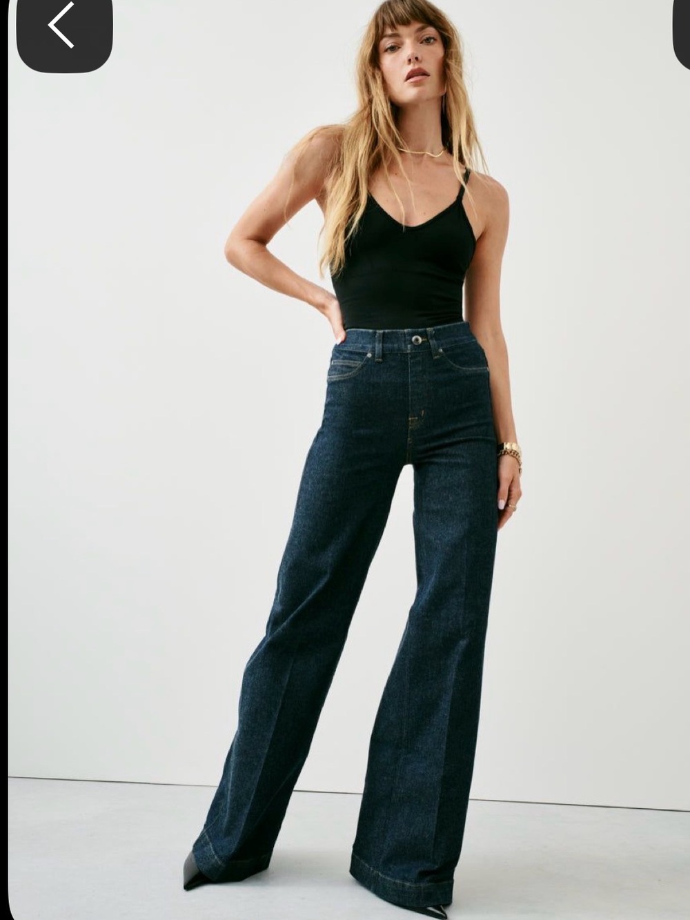 SPANX Women's High-Rise Wide Leg Jeans — Raw Dark Indigo